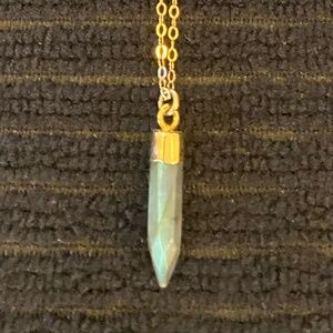 Labradorite Pendant on Gold Chain, 9"